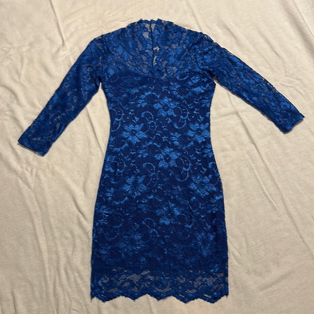 ASOS blue lace dress, petite size 4